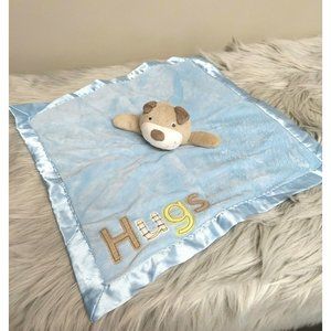 Carters Brown Hugs Bear Lovey Rattle Blue Security Blanket